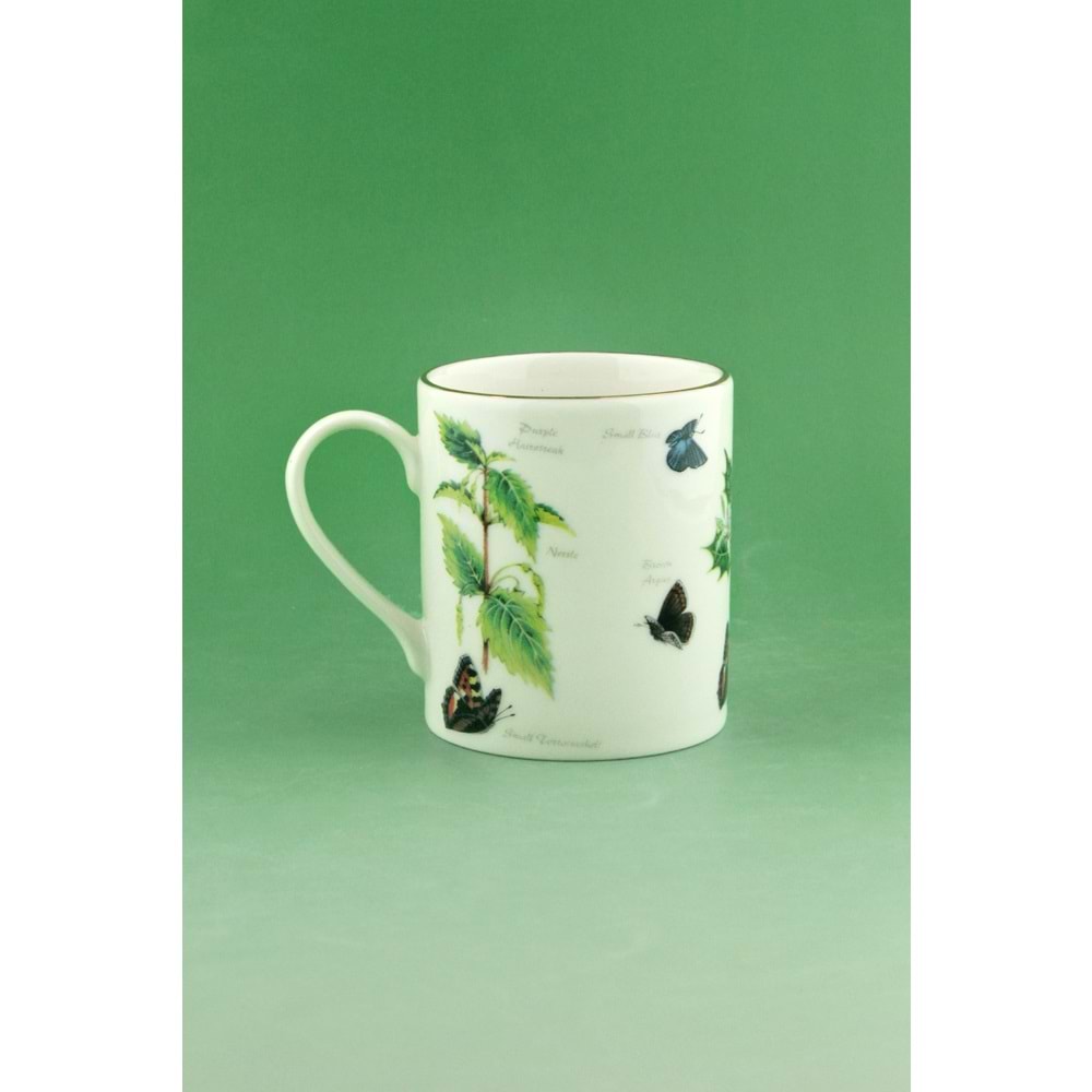 Botanik altın yaldızlı porselen kupa