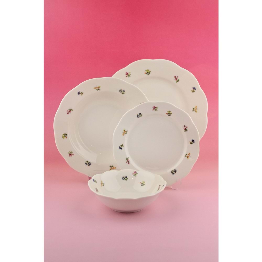 Flora porselen 2 kişilik 7 parça yemek takımı
