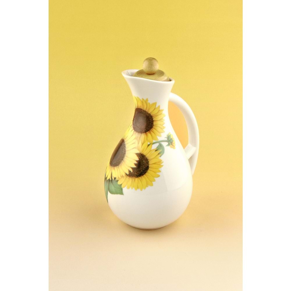 Ayçiçeği vakumlu ahşap kapaklı yağlık