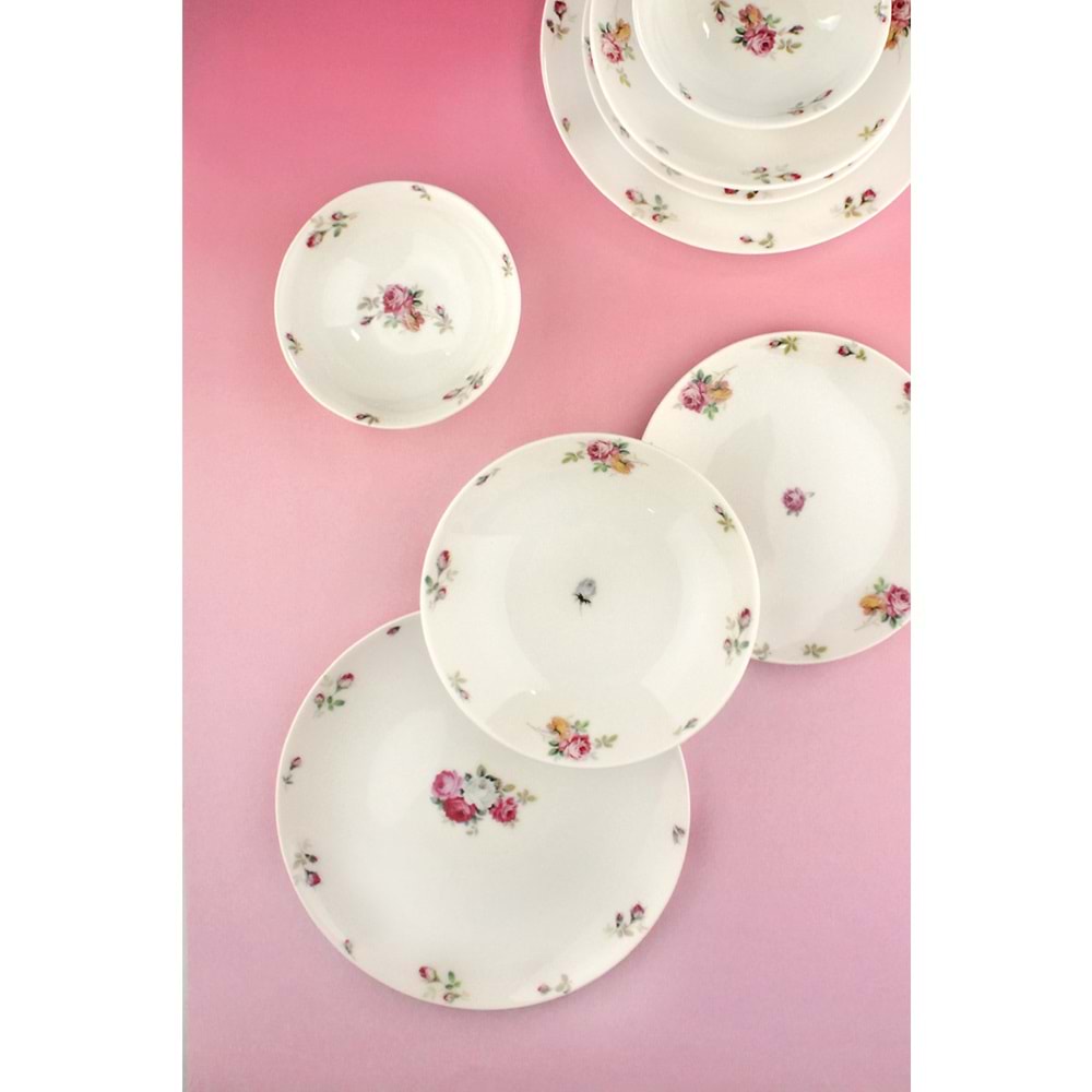 Angela 2 kişilik 8 parça porselen yemek takımı