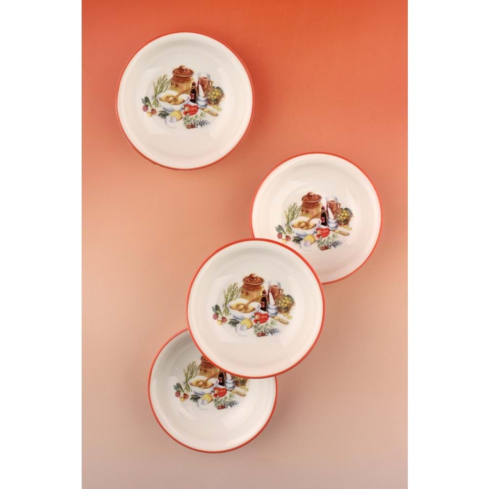 Oranj breakfast 4 parça porselen çerezlik