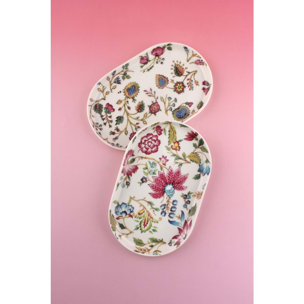 Bellarosa 2'li porselen kayık tabak