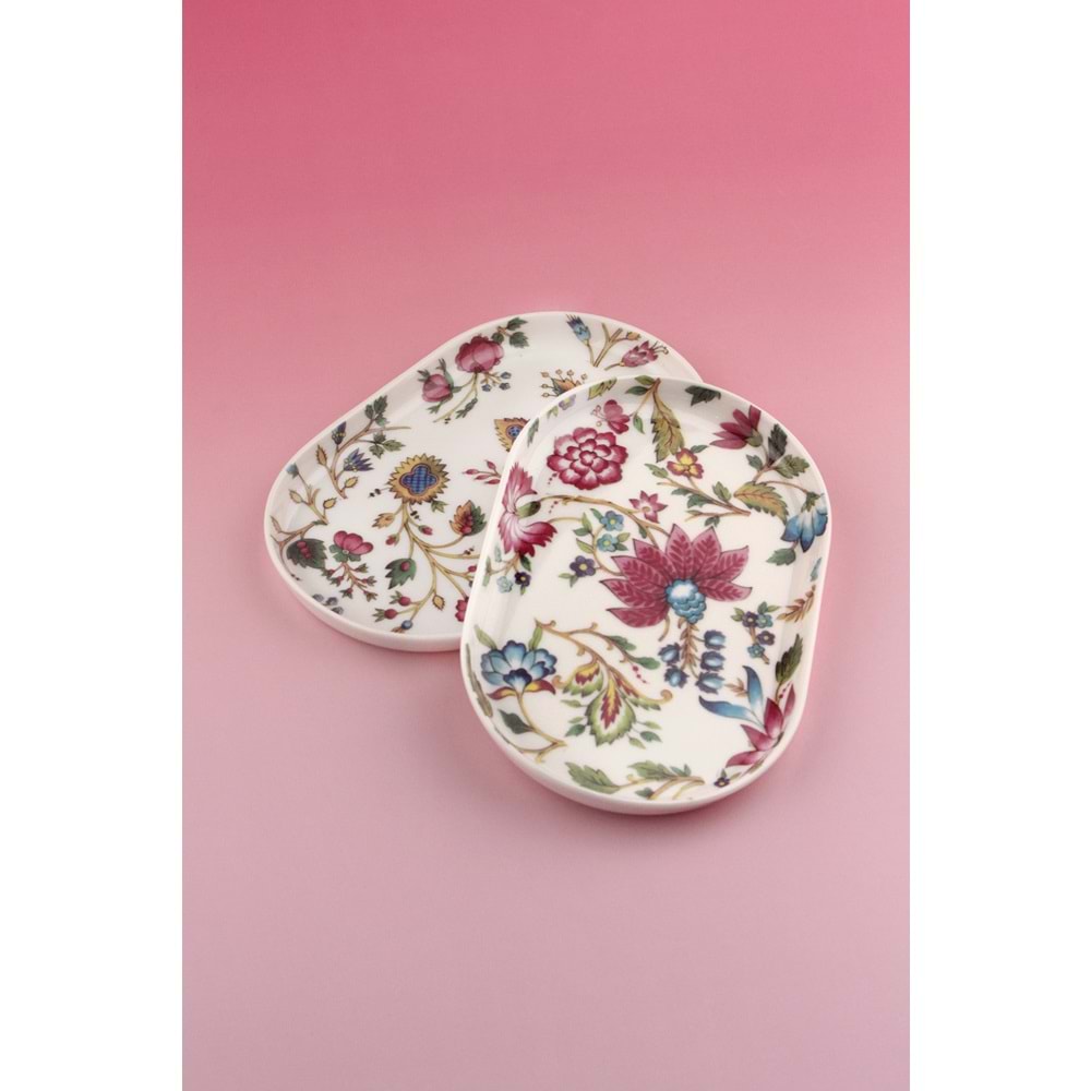 Bellarosa 2'li porselen kayık tabak