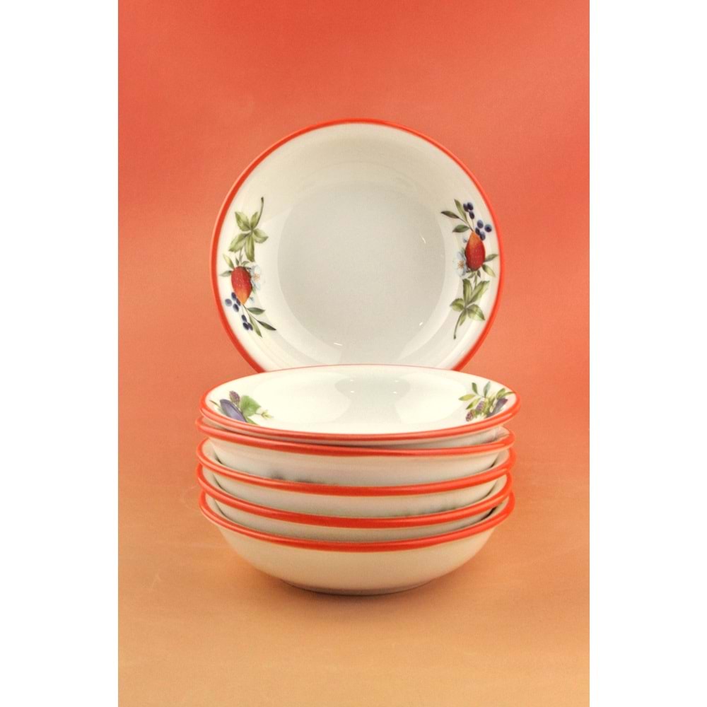 Oranj fruits 6 parça porselen çerezlik