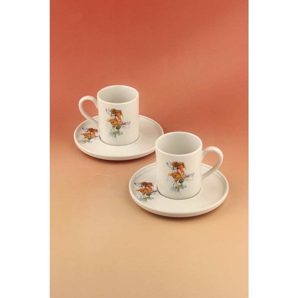 Orange fairy iki kişilik porselen kahve fincan takımı