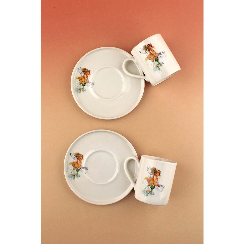 Orange fairy iki kişilik porselen kahve fincan takımı