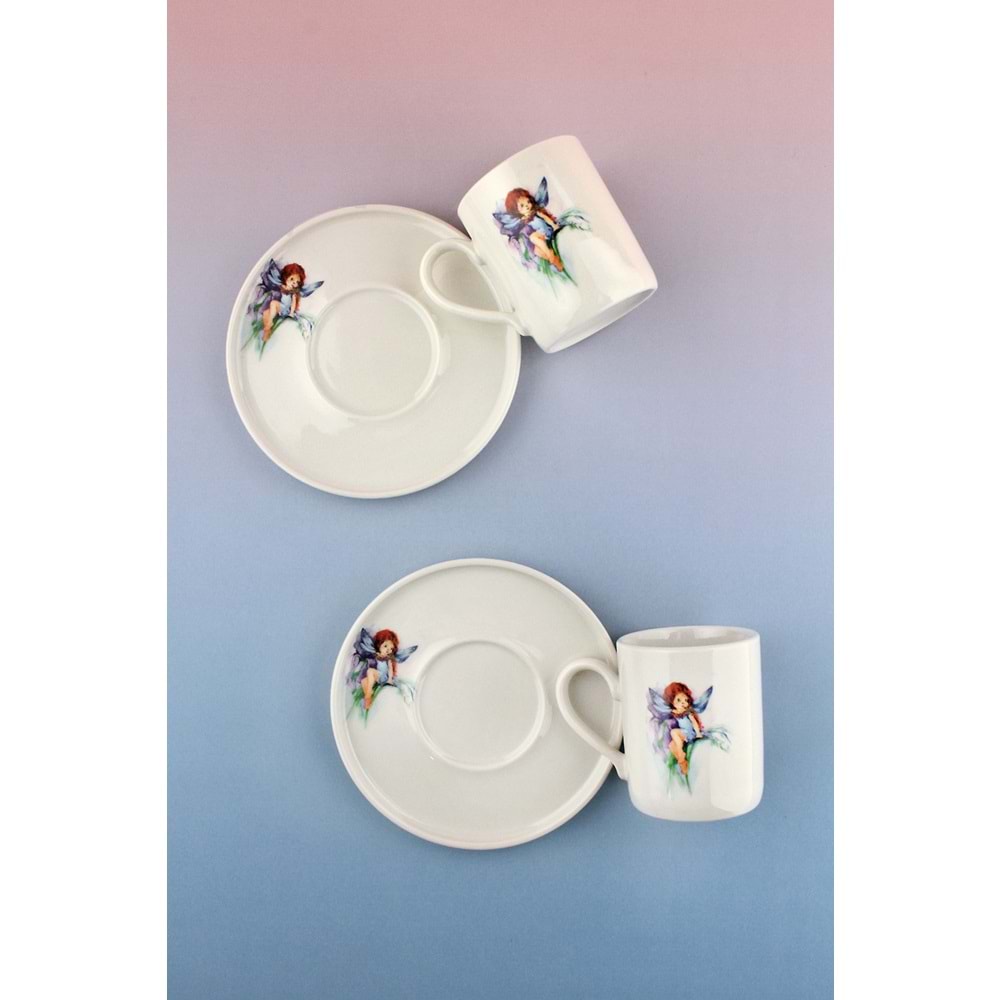 Blue fairy iki kişilik porselen kahve fincan takımı