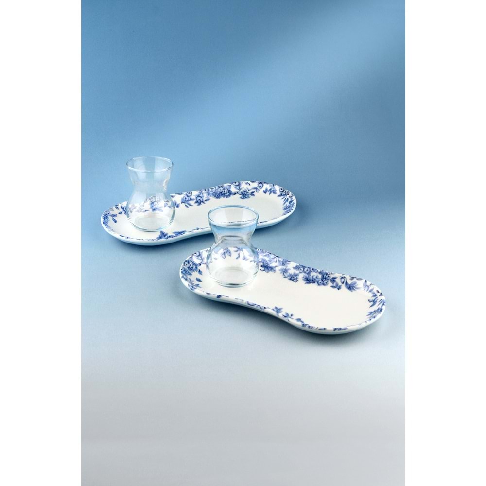 Pure blue 2 kişilik sunumluklu çay takımı