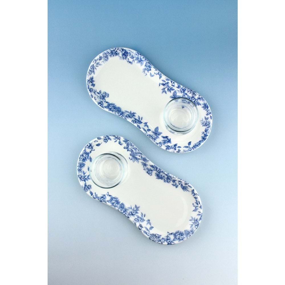 Pure blue 2 kişilik sunumluklu çay takımı