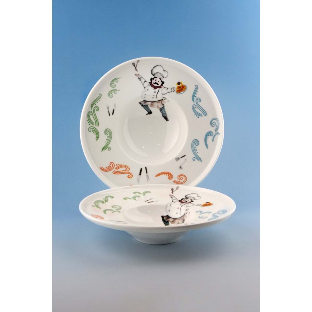 Chef 2 adet porselen makarna tabağı