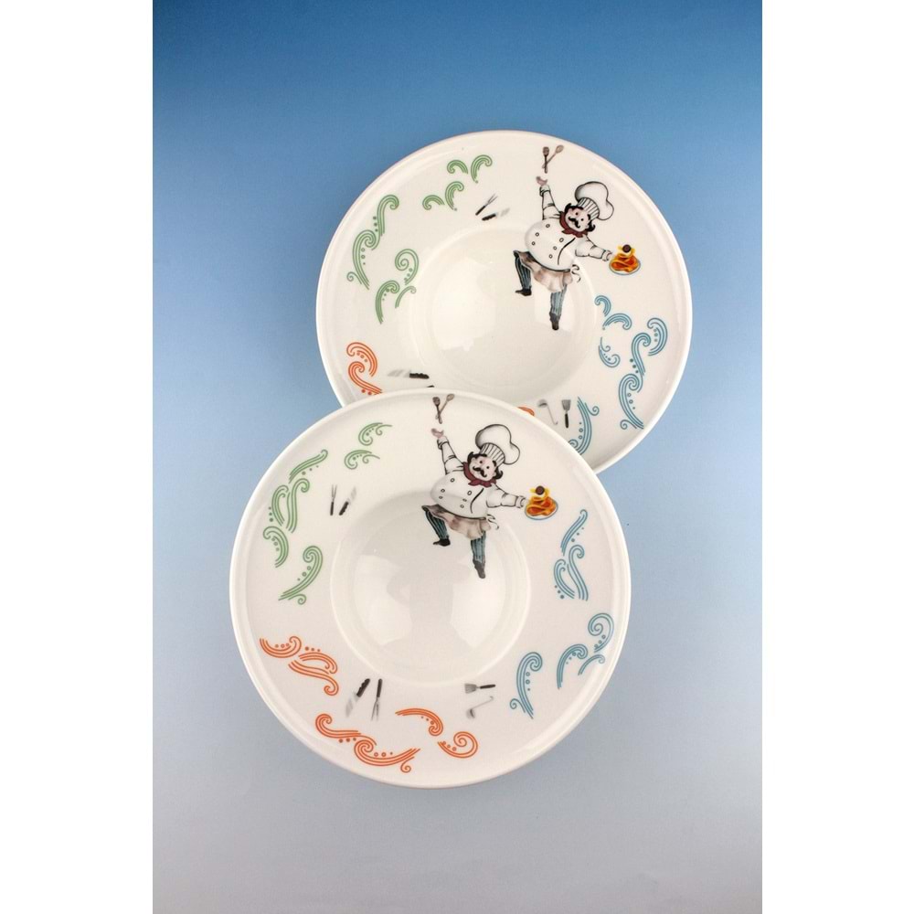 Chef 2 adet porselen makarna tabağı