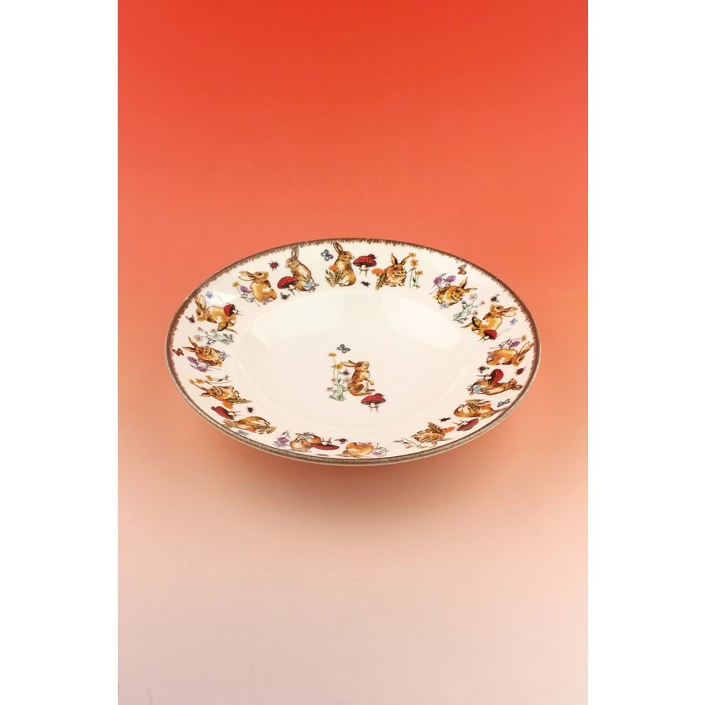 Retro tavşan porselen salata kasesi