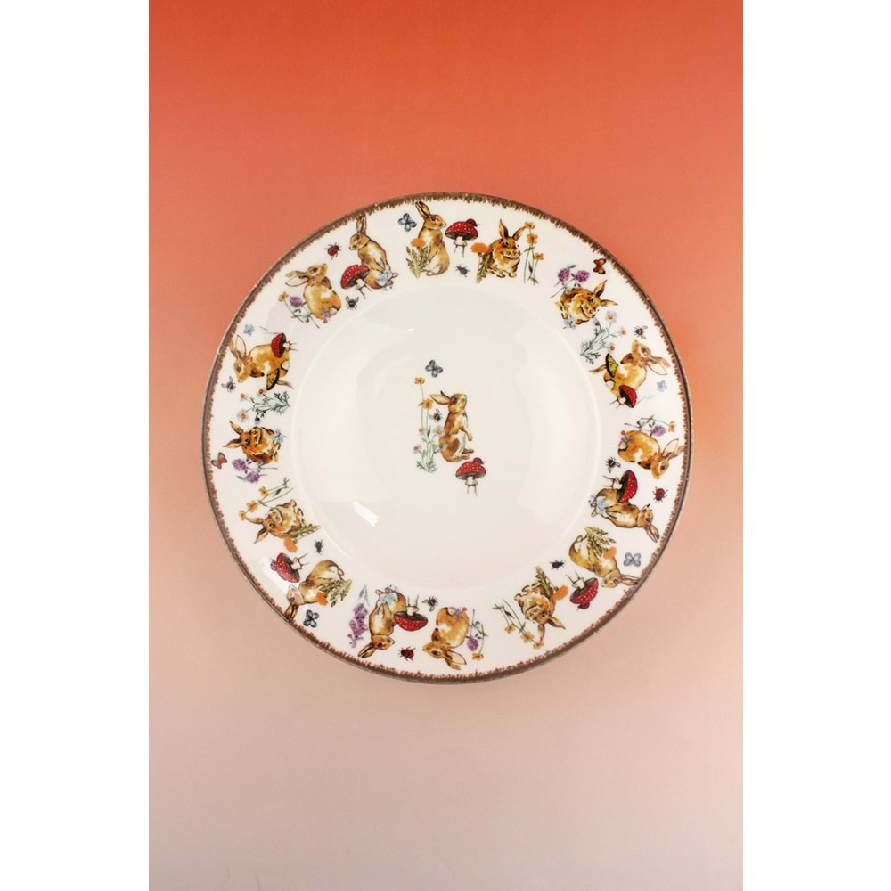 Retro tavşan porselen salata kasesi