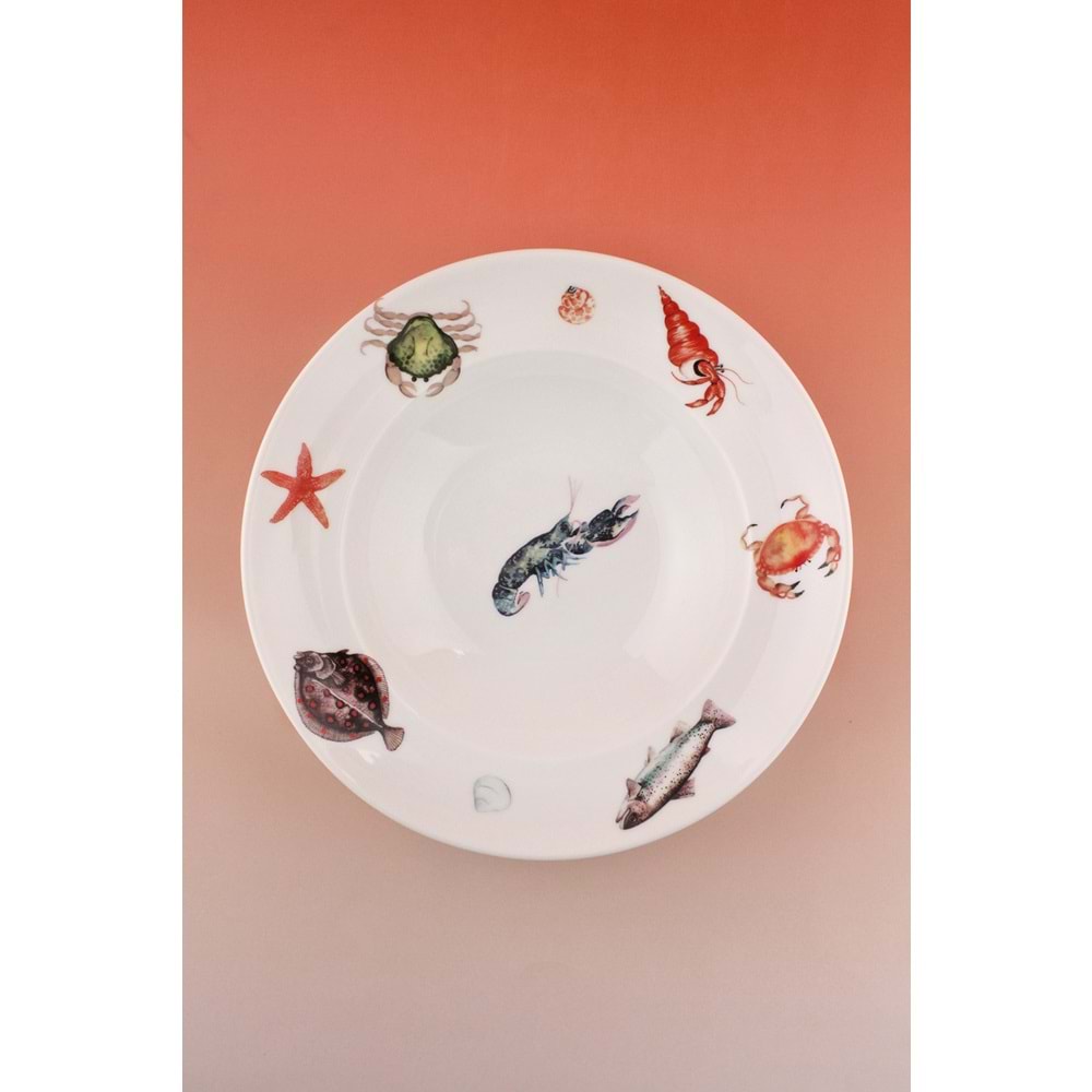 Balık porselen salata kasesi