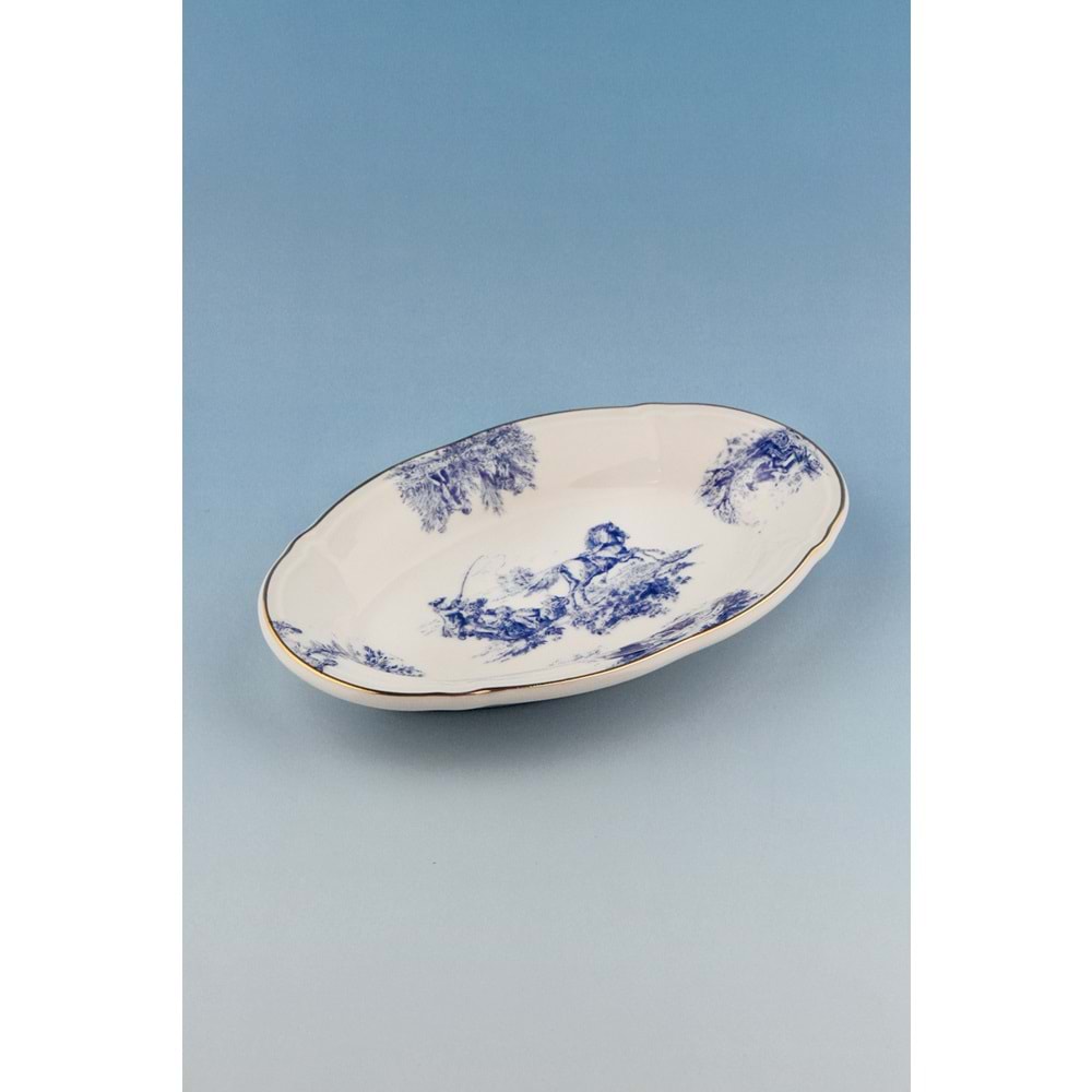 Mavi İngiliz porselen kayık tabak