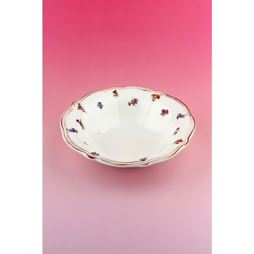 Flora antik porselen salata kasesi