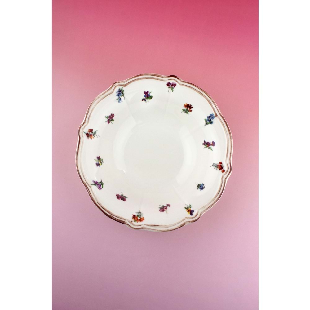 Flora antik porselen salata kasesi