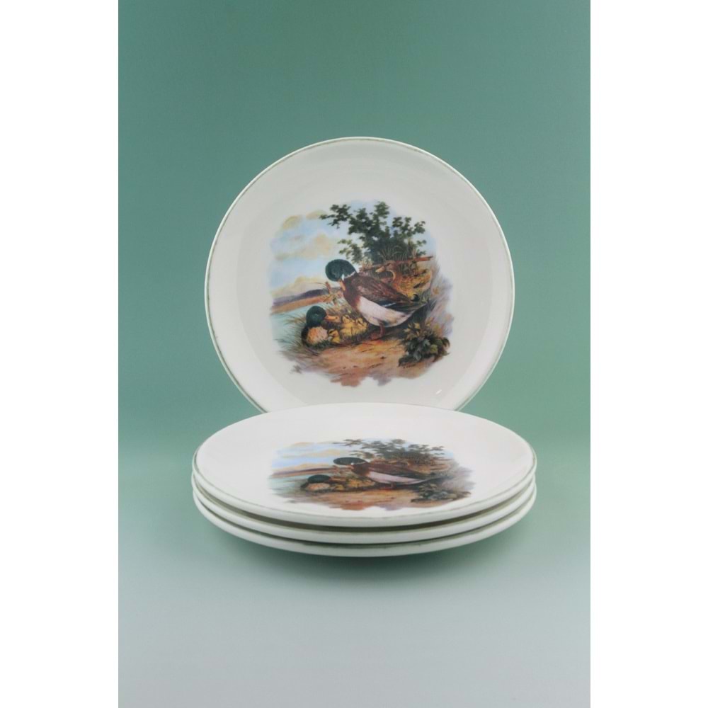 Yeşil ördek 4 parça pasta tabağı