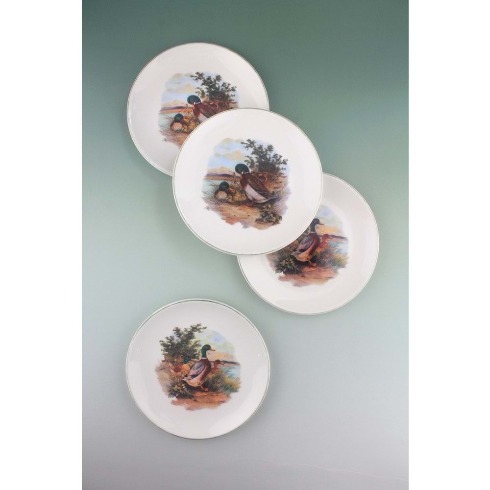 Yeşil ördek 4 parça pasta tabağı