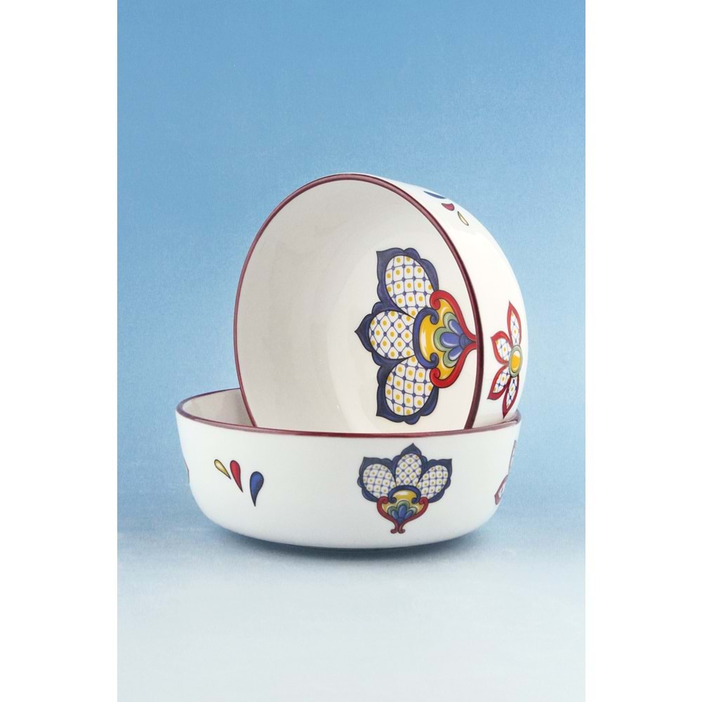 Mexican red 2 adet porselen salata kasesi