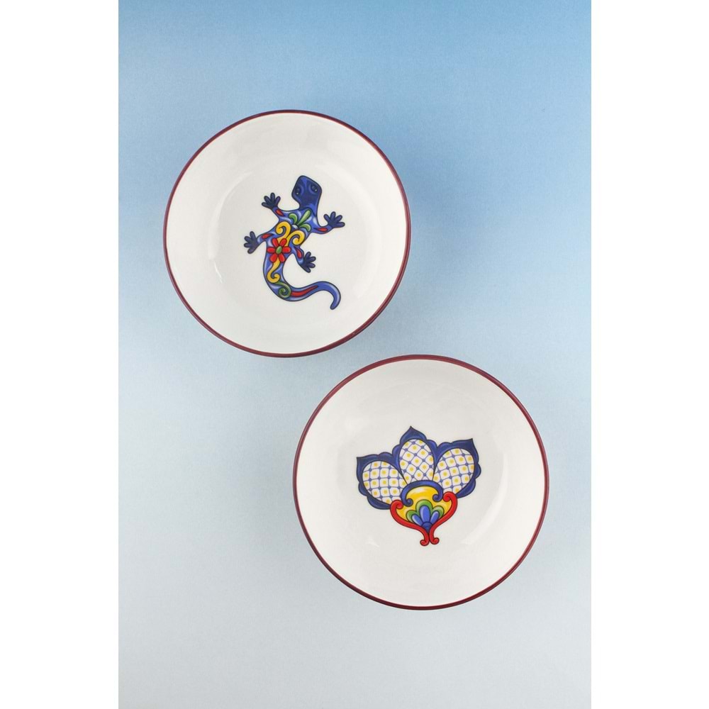 Mexican red 2 adet porselen salata kasesi