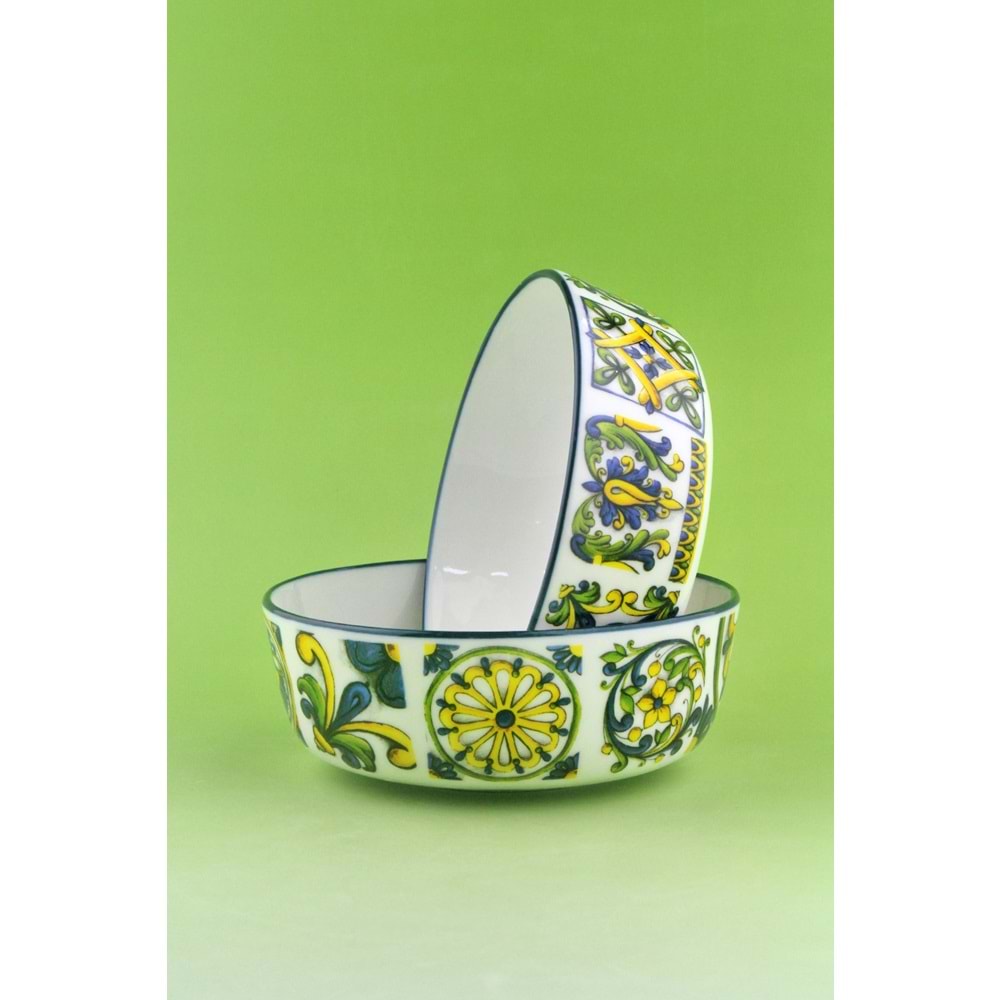 Blue tile 2 adet porselen salata kasesi