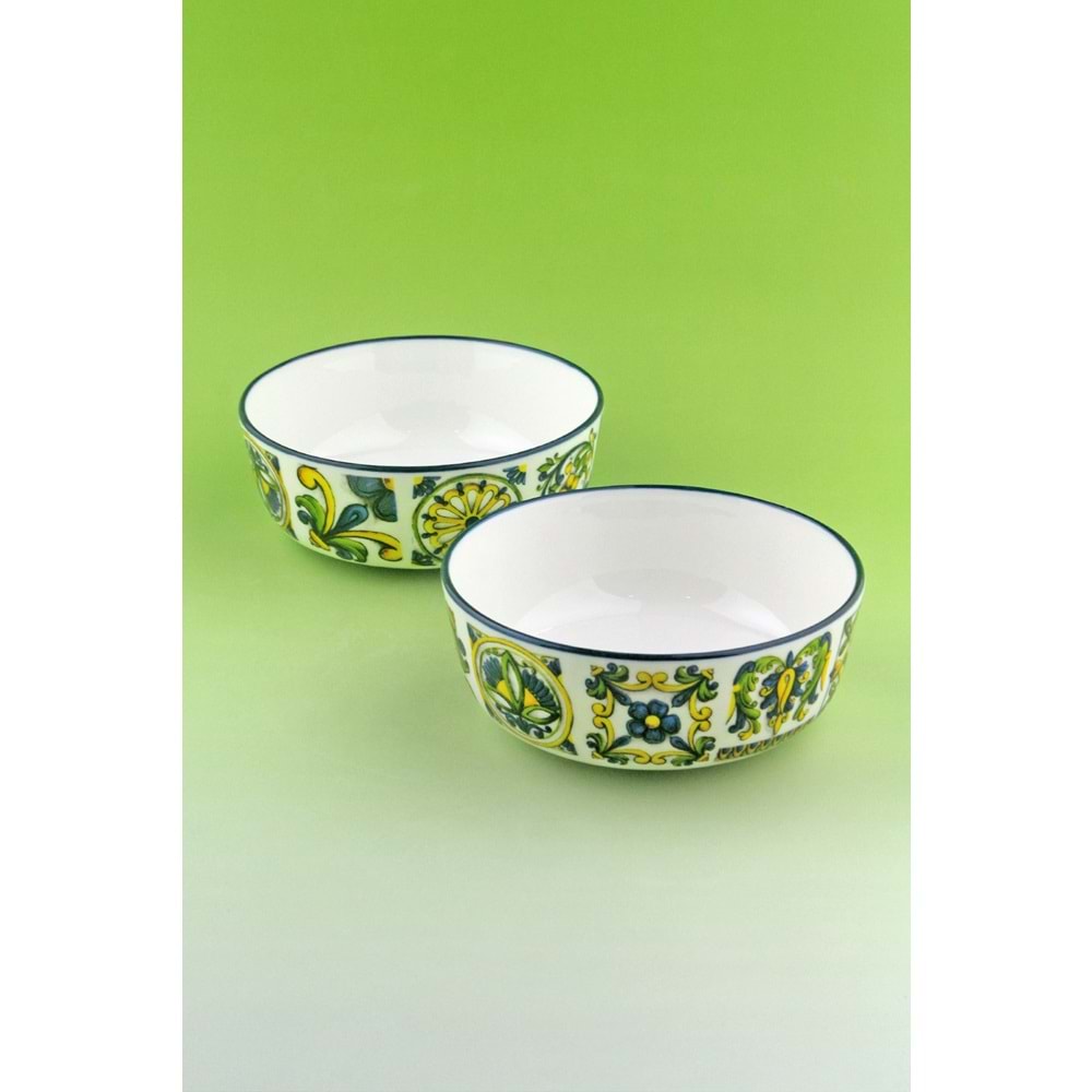 Blue tile 2 adet porselen salata kasesi