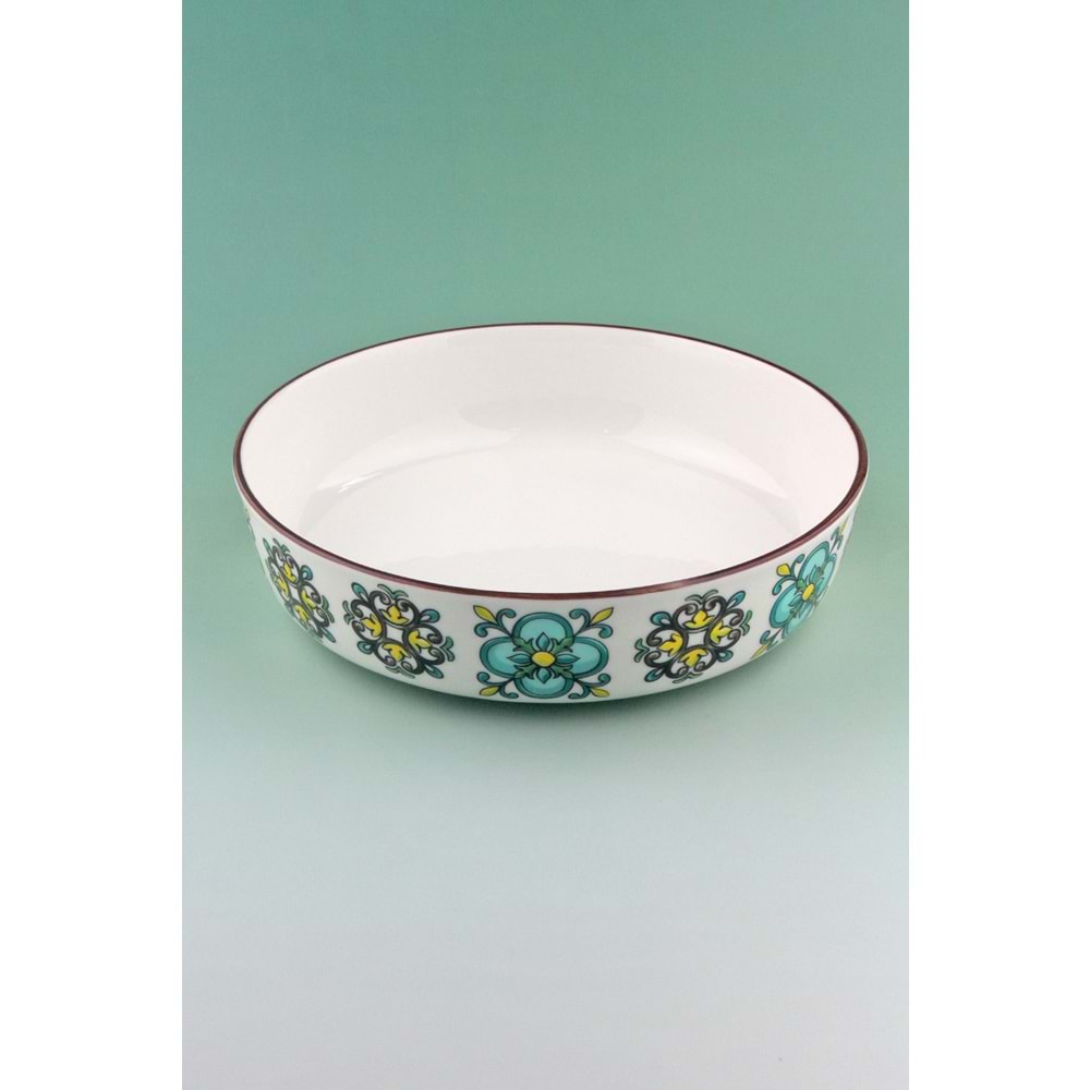 Yeşil çini porselen salata kasesi