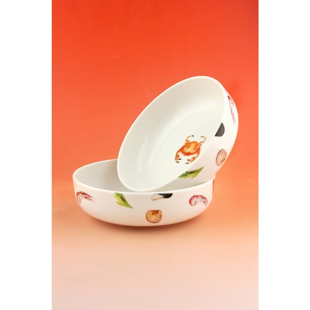 Balık 2 adet porselen salata kasesi