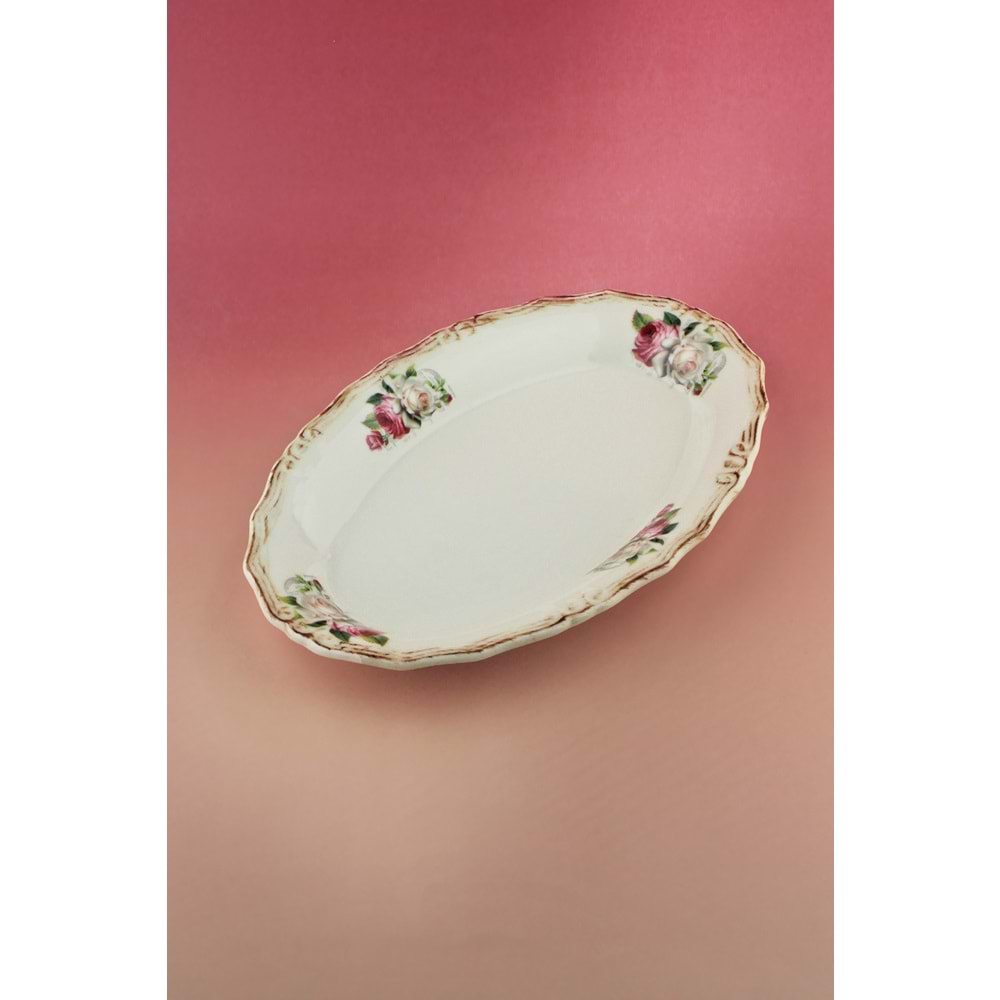 Romance antik porselen kayık tabak