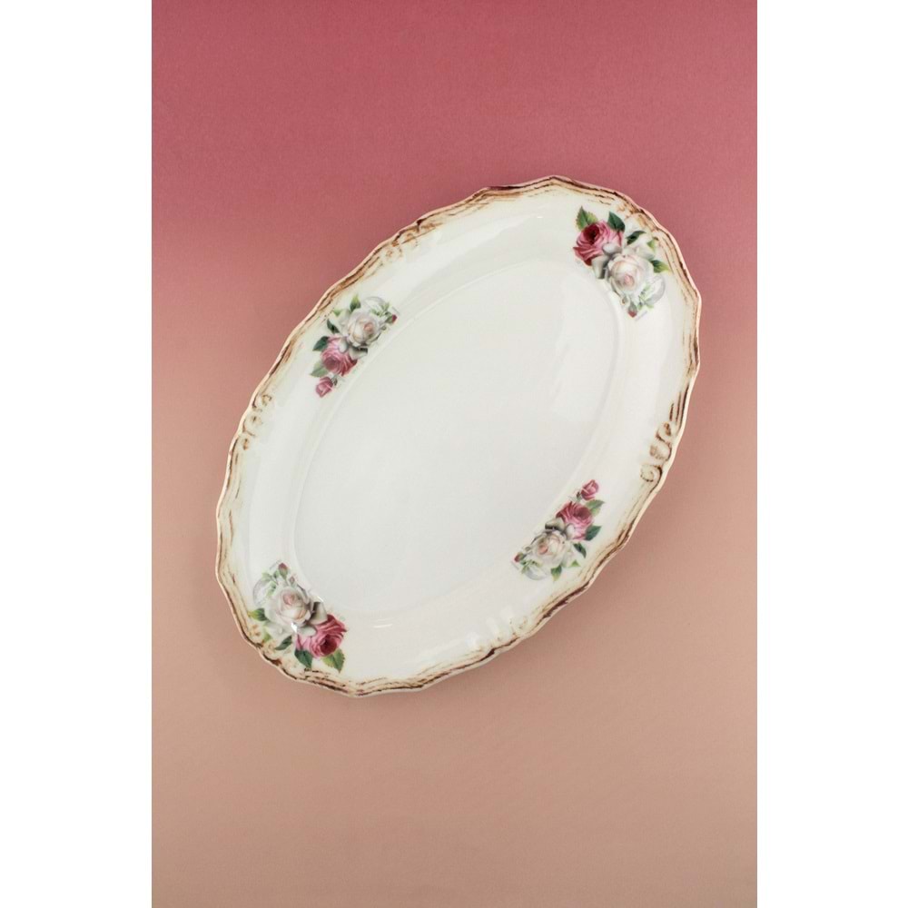 Romance antik porselen kayık tabak