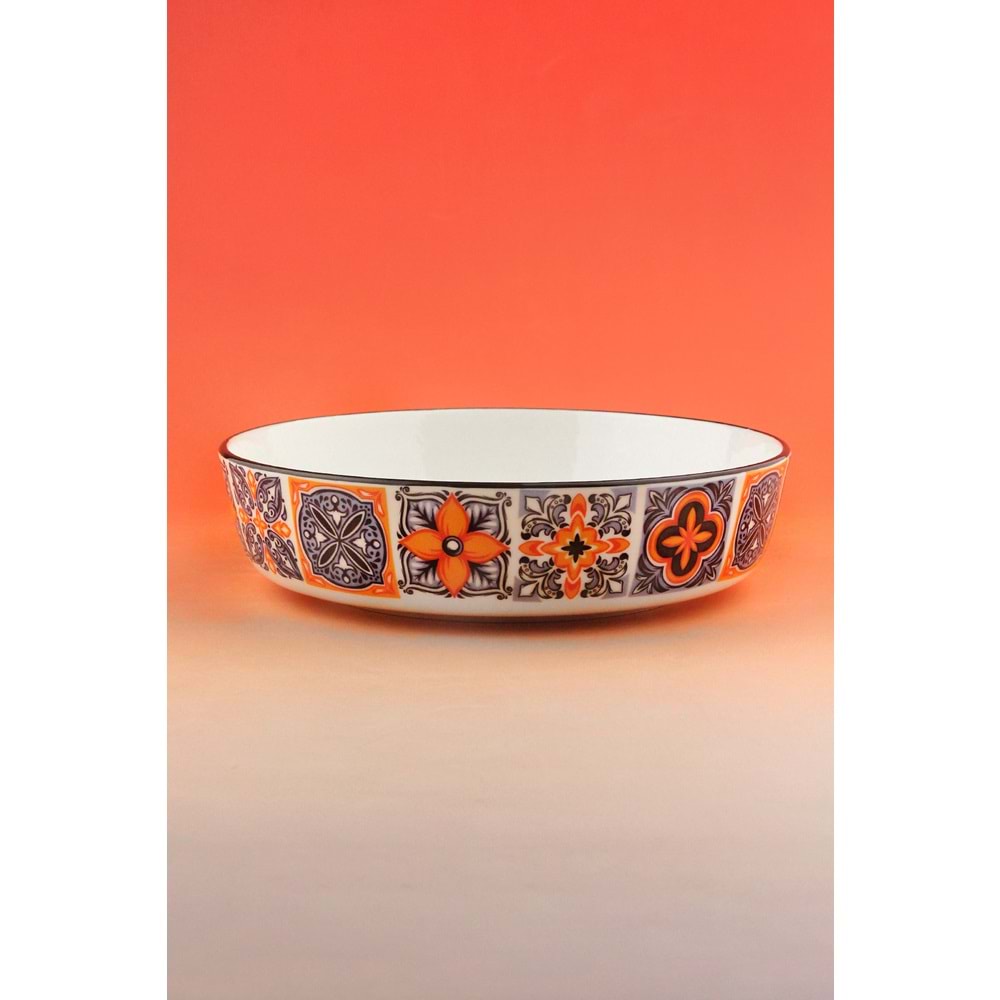 Orange tile porselen salata kasesi