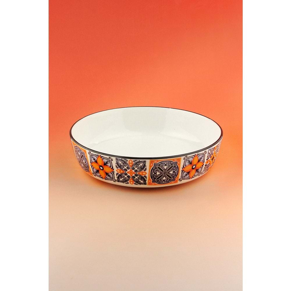 Orange tile porselen salata kasesi