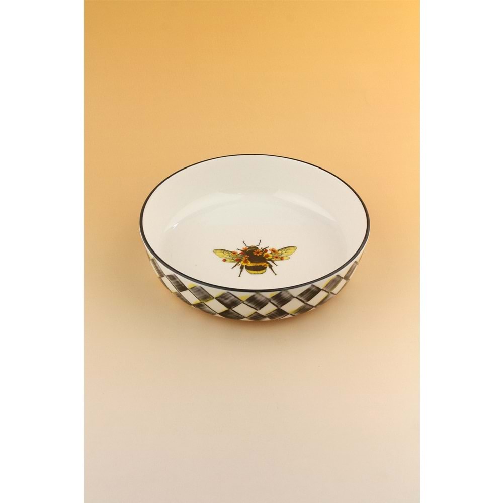Yellow bee porselen salata kasesi