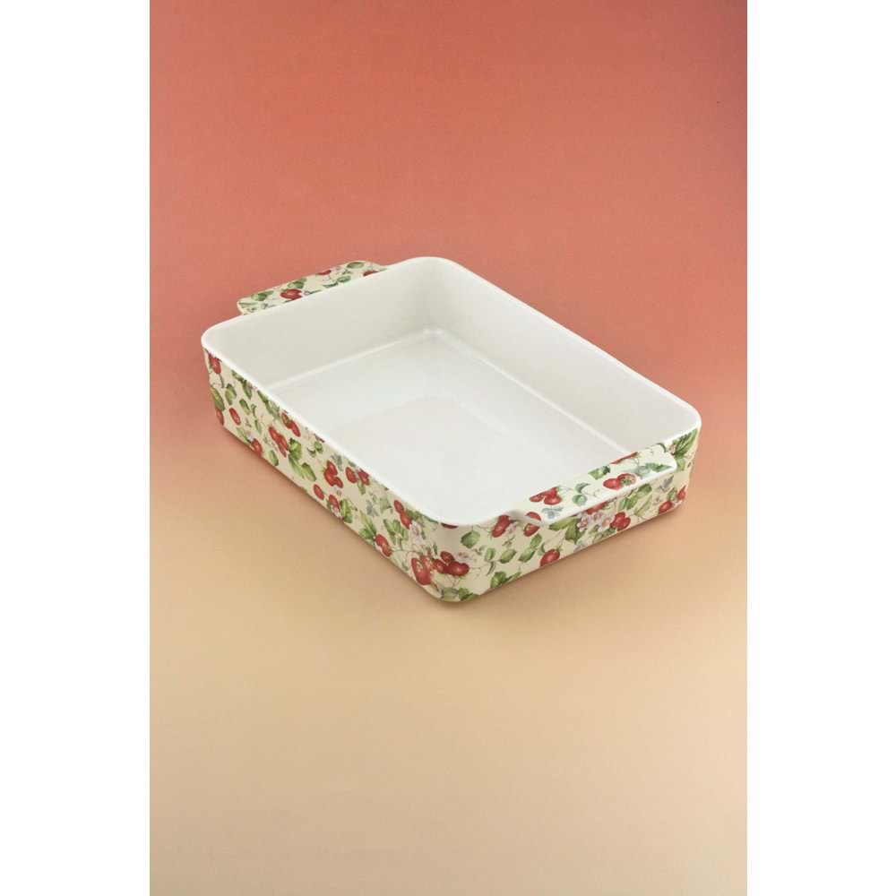 Strawberry dikdörtgen porselen fırın kabı