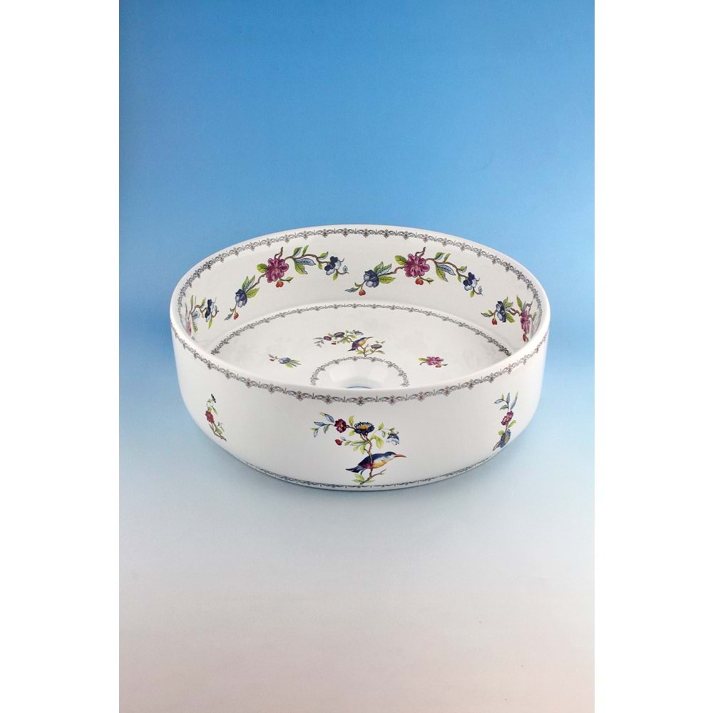 Birds of Eden tezgah üstü porselen çanak lavabo