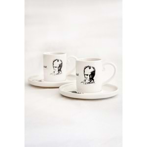 K,Atatürk iki kişilik kahve fincan takımı