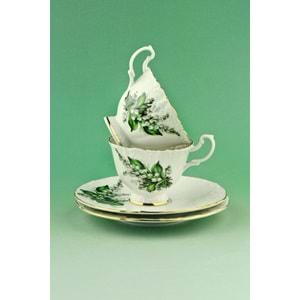 Yeşil çiçek 2 kişilik kahve fincan takımı