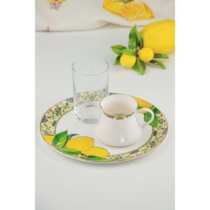 Capri lemon porselen sunumluklu kahve fincanı & bardağı