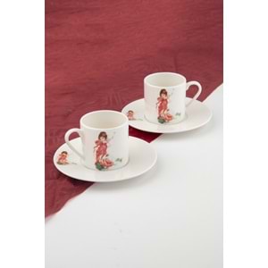 Fairy red iki kişilik kahve fincan takımı