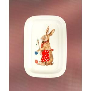 Red bunny kapaklı porselen tereyağlık