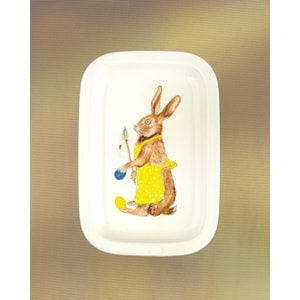 Yellow bunny kapaklı porselen tereyağlık