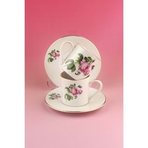 Pink rose gold 2 kişilik kahve fincan takımı