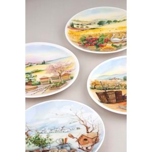 Seasons 4 parça porselen pasta tabağı
