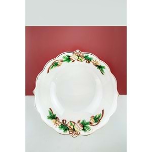 Christmas shine altın yaldızlı porselen salata kasesi