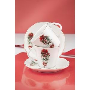 Christmas love altın yaldızlı iki kişilik kahve fincan takımı