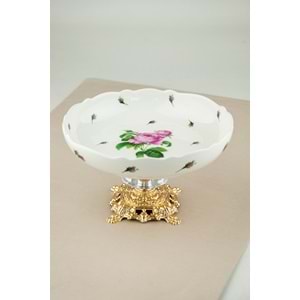 Pink rose gold metal ayaklı tabak