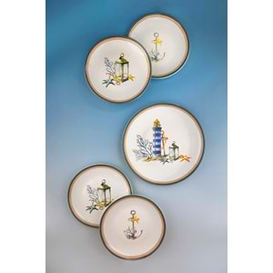 Marine 5 parça porselen pasta takımı