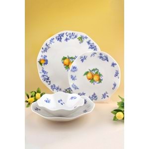 Lemon & blue blanc new bone 2 kişilik 8 parça yemek takımı
