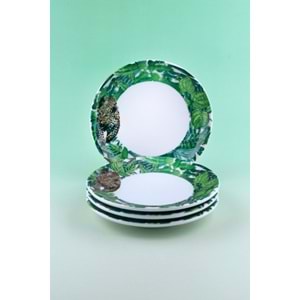Green botanik 4 parça pasta/kurabiye tabağı
